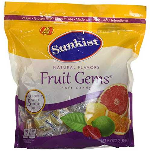 Jelly Belly Sunkist Fruit Gems Soft Candy, Assorted Natural Flavors, 2-Lb