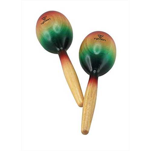 タイクーン パーカッション ウッド マラカス - マルチカラー仕上げ Tycoon Percussion Wood Maracas - Multi Color Finish