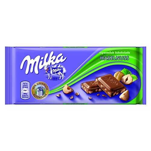 ミルカ クラッシュヘーゼルナッツチョコレートバー、3.5オンス (20個パック) Milka Crushed Hazelnut Chocolate Bar, 3.5 Ounce (Pack of 20)