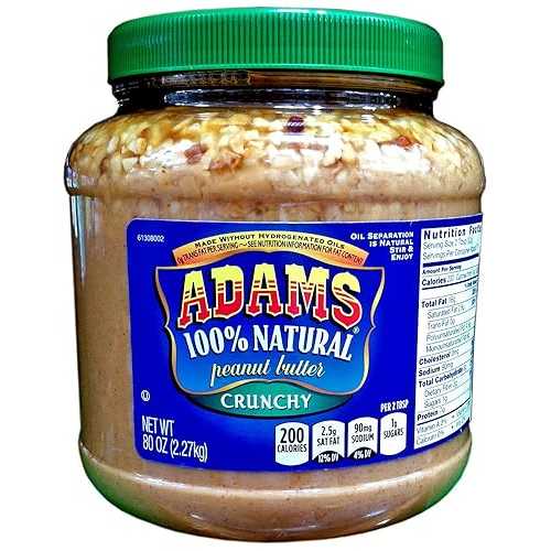 Adams 100% Natural CRUNCHY PEANUT BUTTER 80oz (Single)