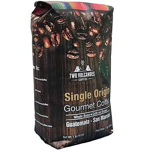 Two Volcanoes Coffee - グルメグアテマラ全粒ミディアムローストシングルオリジンコーヒー。1ポンド Two Volcanoes Coffee - Gourmet Guatemala Whole Bean Medium Roast Single-Origin Coffee. 1 lb