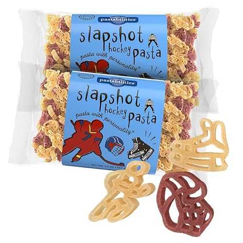 Pastabilities Fun Shaped Pasta for Kids - Slapshot Hockey Pasta - Hockey Stick Sport Theme, Non-GMO Natural Wheat, All-Natural, Kosher Certified, Made in the USA, (2 Pack, 14 Oz)