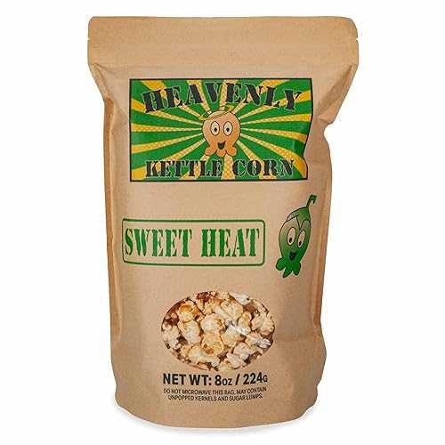 Heavenly Kettle Corn - Sweet Heat Kettle Corn - Family Size 8oz Bag