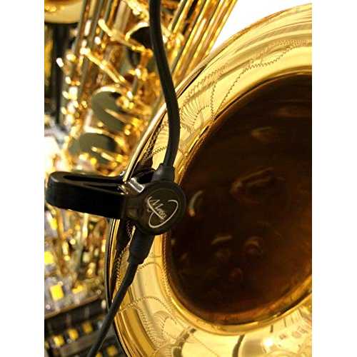 マイヤーズピックアップによる柔軟なマイクログースネックを備えたフェザーバスサックスピックアップ The Feather Bass Saxophone Pickup with Flexible Micro-Gooseneck by Myers Pickups