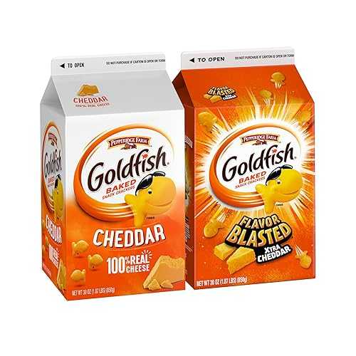 Goldfish Cheddar Cracker and Flavor Blasted Xtra Cheddar Crackers, Snack Crackers, 30 oz Cartons, 2 CT box