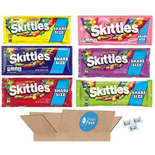 Skittles Variety Snack Peak Gift Box ? Brightside, Darkside, Smoothies, Wild Berry, Original, Sours