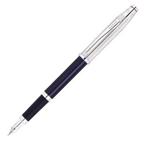 差し交わす世紀 ll ブラックタイ スターリングしろがね色 筆 Cross Century ll Tuxedo Sterling Silver Fountain Pen