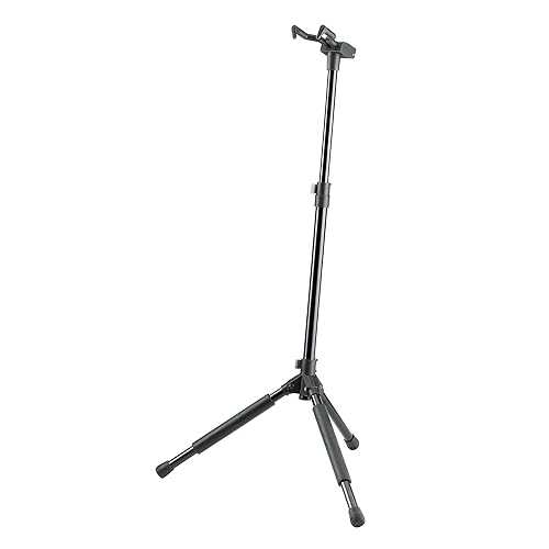 K&M Konig & Meyer 17670.000.55 Memphis Pro Guitar Stand | Sturdy Heavy Duty Adjustable Height Frame | Protective Rubber | Flexible Hook-In Clamp Secures Neck | Folds Flat | Fits All Guitars | Black 16,472円