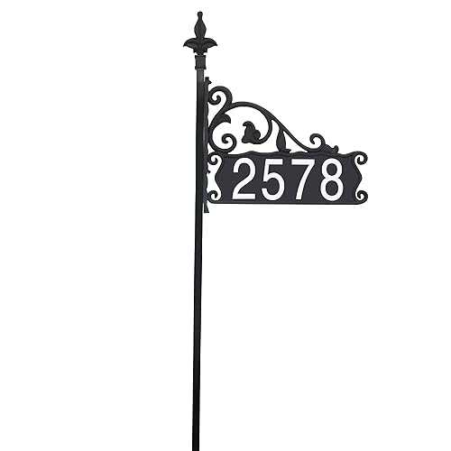 Address America Boardwalk USA HandcraftedHome Address Yard Sign with Customized House Number Plate - High Visibility, Handcrafted, Double-Sided, Reflective - 47” Post, Optional Solar Light