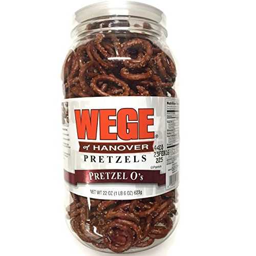 Wege Circle Pretzel O's、丸い塩味プレッツェル、22オンス。たる Wege Of Hanover Wege Circle Pretzel O's, Round Salted Pretzels, 22 Oz. Barrel
