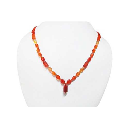 手作りビーズ カーネリアン ネックレス ストランド スターリング シルバー所見 16 インチ ジェムストーン ジュエリー anushruti Handmade Beaded Carnelian Necklace Strand Sterling Silver findings 16\