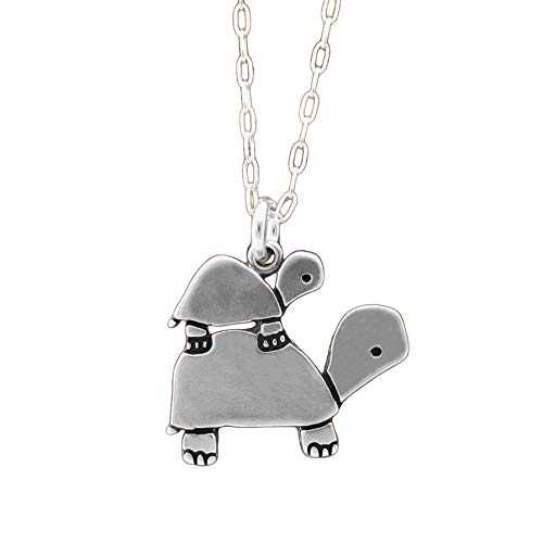 スターリングしろがね色 リトル タートル 身寄り 首飾り 18 in チェーン店 925 亭主もち用 Mark Poulin Workshop Sterling Silver Little Turtle Family Necklace on 18\