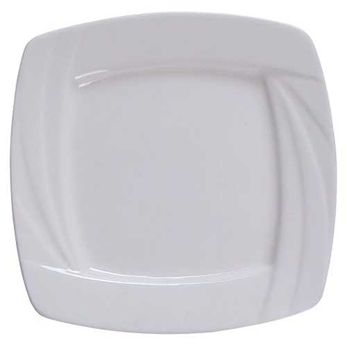 Yanco MM-8-SQ Miami 8\" Square Plate, Porcelain, Bone White, Pack of 36"