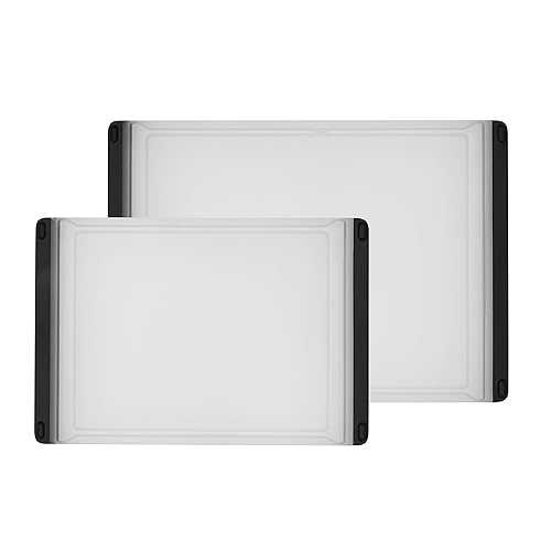 OXO Good Grips 2-Piece Plastic Cutting Board Set (Pack of 1),Clear OXO Good Grips 2-Piece Plastic Cutting Board Set (Pack of 1),Clear