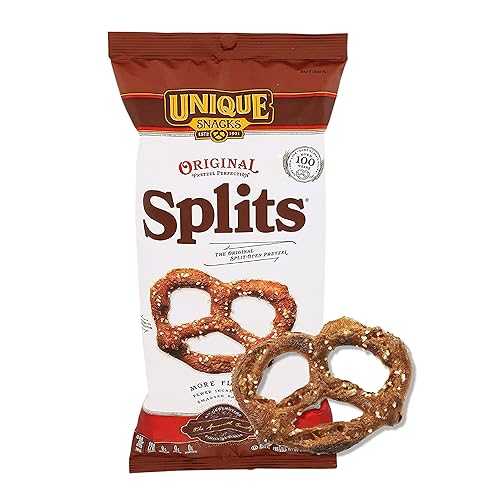 Unique Snacks Original Splits Pretzels, Delicious Homestyle Baked Snack Bag, OU Kosher, and Non-GMO Food, No Artificial Flavor, 11 Oz. Bag, Pack of 12