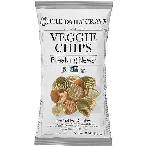 The Daily Crave Veggie Chips, 6 Oz (Pack Of 8) Veggie Crisps, Kosher, Crunchy, Vegan