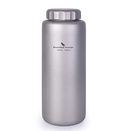 iBasingo 1050ml/35.5 薬局衡オンス Titanium Water Bottle with Handle Outdoor Leak-Proof Wide Mouth Sport Drinking Bottle Camping Tea Coffee Canteen Kettle for Hiking Climbing Running A-Ti3006D