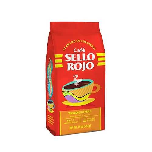 Sello Rojo Tradicional Medium Roast Ground Coffee, 16 oz (Pack of 5)