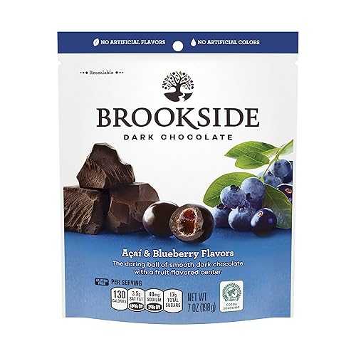 ブルックサイド ダークチョコレートキャンディ、アサイーとブルーベリーフレーバー、7オンス (4個パック) Brookside Dark Chocolate Candy, Acai and Blueberry Flavors, 7 Ounce (Pack of 4)