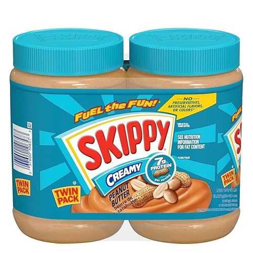スキッピー ナチュラル ピーナッツ バター、クリーミー、40 オンス (2 カラット) Skippy Natural Peanut Butter, Creamy, 40 oz (2 ct)