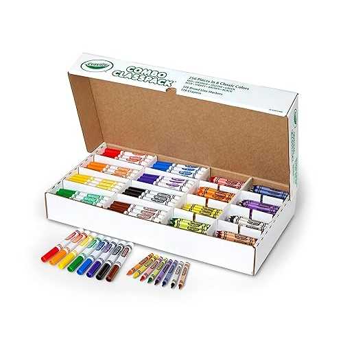Crayola Crayons and Washable Markers Classpack (256ct), Bulk Markers for Kids, Teacher Art Supplies for Preschool & Kindergarten Classrooms