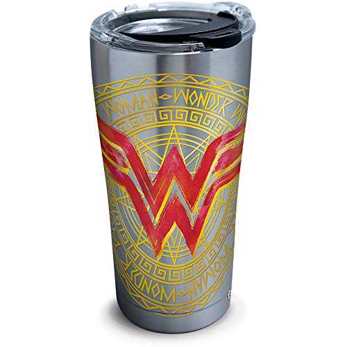 Tervis 1315977 DC コミックス - ワンダーウーマン アイコン ステンレススチール製断熱タンブラー 蓋付き、20オンス、シルバー Tervis 1315977 DC Comics - Wonder Woman Icon Stainless Steel Insulated Tumbler with Lid, 20 oz, Silver