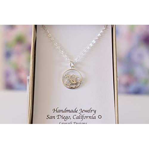 スモール ハイビスカス スターリング シルバー チャーム ネックレス ハワイ Laurali Designs Small Hibiscus Sterling Silver Charm Necklace Hawaii