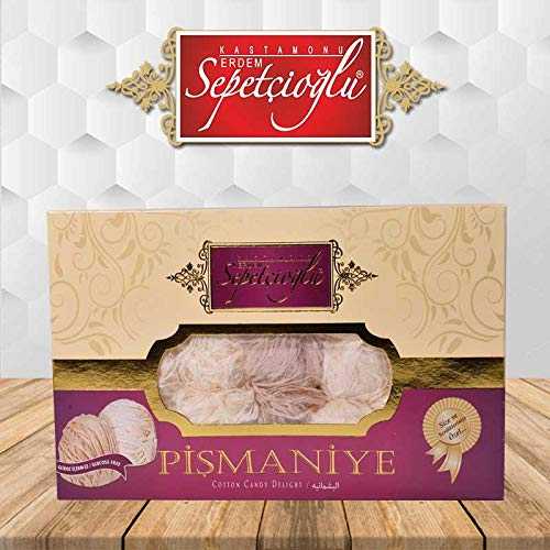 Sepetcioglu トルコ綿菓子ピスマニエ 350gr バニラとカカオ Basil Grocery Sepetcioglu Turkish Cotton Candy Pismaniye 350gr Vanilla and Cacao