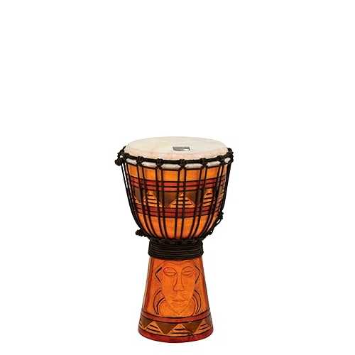 Toca TODJ-7TM Origins シリーズ ロープ チューニング ウッド 7 インチ ジャンベ - トライバル マスク Toca TODJ-7TM Origins Series Rope Tuned Wood 7-Inch Djembe - Tribal Mask