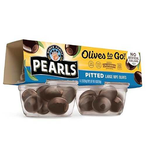 Pearls Olives To Go! Large Ripe Pitted Olives, Pack of 24, 1.2 oz Cups