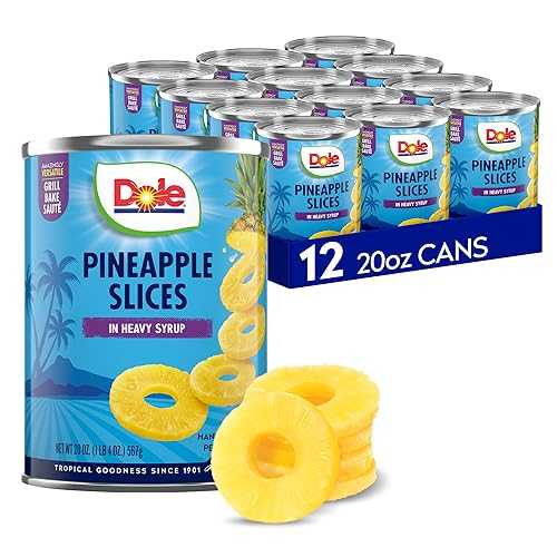 Dole Pineapple Slices in Heavy Syrup - Dole Canned Fruit - Rich Source of Vitamin C - 20 oz Cans - 12 Pack
