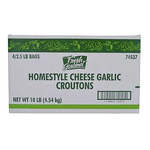 フレッシュグルメホームスタイルクルトン、チーズ＆ガーリック、2.5ポンド（4個パック） Fresh Gourmet Homestyle Croutons, Cheese & Garlic, 2.5 Pound (Pack of 4)