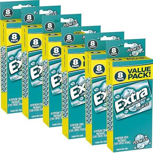 ????--?? ??? ??? ?, ??? ???, ?? ?, ?? ???? ?? ??? ???, ? ?? ??, 120?? (6? ?) EXTRA Polar Ice Gum Sugar-Free, 8 Ct/Box, Pack of 6 (48 Count Total), Bulk Mint Gum