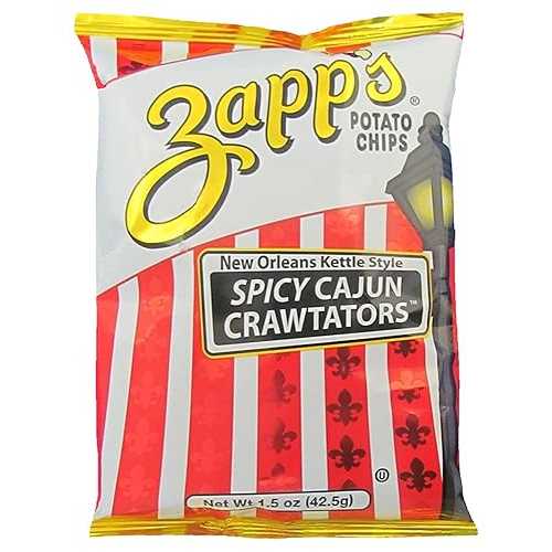 Zapp's ニューオーリンズ ケトルスタイル ポテトチップス、ケイジャン クロウテーター ? スパイシーなキックが効いたカリカリのチップス、ランチや外出先でのおやつに最適、1.5 オンス バッグ(30枚入) Zapp's Zapp’s New Orleans Kettle-Style Potato C