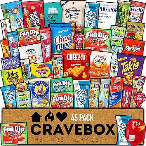 CRAVEBOX スナックボックス バラエティパック ケアパッケージ (50個) ハロウィン おやつ ギフト バスケット ボックス パック 大人 子供 孫 子供 男性 女の子 女性 男性 ボーイフレンド キャンディ 誕生日 クッキー チップ ティーンエイジ ミック