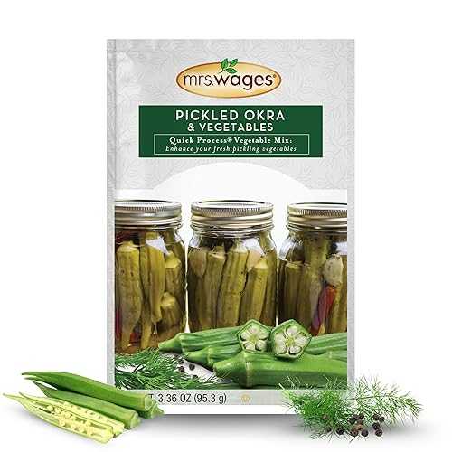 Mrs. Wages Pickled Okra and Vegetables Quick Process Mix, Quick and Easy, Simple-To-Use, Great Flavor, Enhance Pickled Vegetables, 3.36 oz Packet (Value Pack of 12)