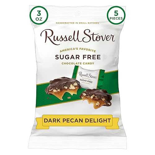 ラッセル・ストーバー シュガーフリー ダークチョコレート ピーカンディライト、3オンスバッグ (12個) Russell Stover Sugar Free Dark Chocolate Pecan Delight, 3 Ounce Bag (12 Count)