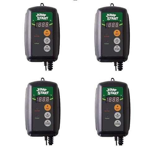 Jump Start Hydroponic Seedling Heat Mat Digital Thermostat Controller for Hydrofarm Heat Mats used インチ Gardens, Terrariums, \u0026 Home Brewing, 4 Pack
