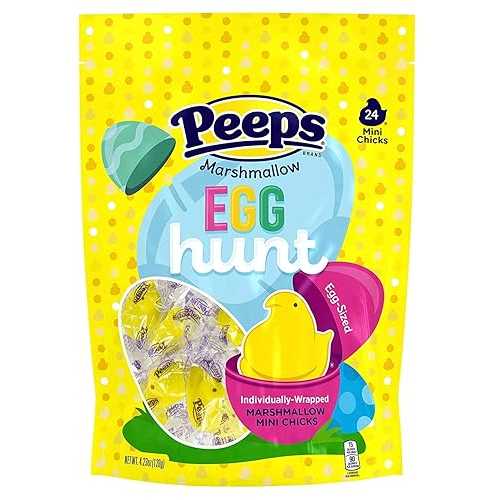 Peeps 24 Count Egg Hunt, Individually Wrapped Marshmallow Chick, Ready to Fit Inside Standard Easter Egg (2) Peeps 24 Count Egg Hunt, Individually Wrapped Marshmallow Chick, Ready to Fit Inside Standard Easter Egg (