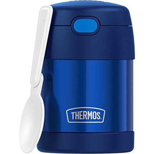 THERMOS FUNTAINER 10オンス ステンレススチール 真空断熱キッズフードジャー 折りたたみスプーン付き ネイビー THERMOS FUNTAINER 10 Ounce Stainless Steel Vacuum Insulated Kids Food Jar with Folding Spoon, Navy