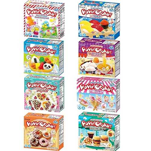 Bulkidoki Kracie Popin Cookin DIY Candy Making Kit with ENGLISH INSTRUCTIONS, Assorted Variety Set, Perfect For Kids (Pack of 8)