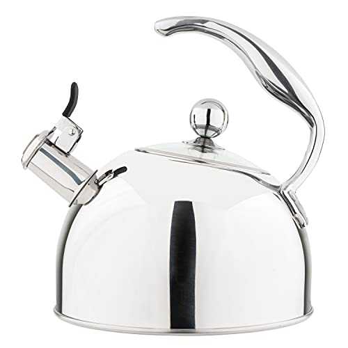 ビュッフェ 2.5 クオート ステンレス鋼スチール写真 呼び笛 紅茶 湯沸かし (鏡面完成) Viking 2.5 Quart Stainless Steel Whistling Tea Kettle (Mirror Finish)