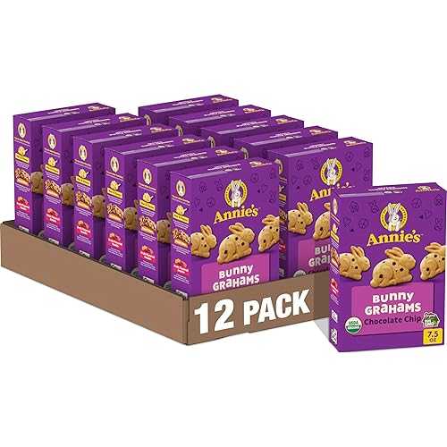 Annie's Homegrown Annie's Organic Bunny Grahams Snacks, Chocolate Chip, 7.5 oz (Pack of 12)
