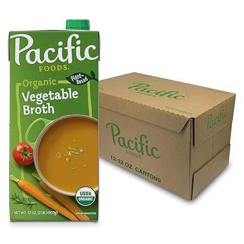 Pacific Foods Organic Vegetable Broth, Plant Based, 32 oz Carton (Case of 12) 17,785円