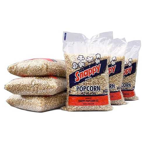 ??? ??? ?? ??, 4??? ??, 6? ? Snappy White Popcorn Kernels for Popping with Popcorn Machine, Air Popper or Stove Top, 4lb Bags, 6 Pack