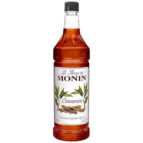 モナン シナモン フレーバー シロップ、1 リットル -- 1 ケースにつき 4 個。 Monin Cinnamon Flavor Syrup, 1 Liter -- 4 per case.