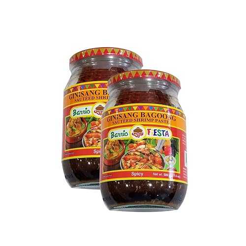 バリオ フィエスタ ジニサン バグン ソテー シュリンプ ペースト スパイシー パック 2 個 17 オンス/瓶 Barrio Fiesta Ginisang Bagoong Sauted Shrimp Paste Spicy Pack of Two 17 Oz Per Jar