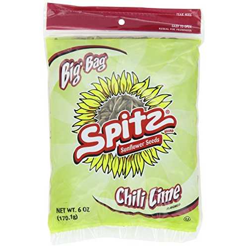 スピッツ、ヒマワリの種、チリライム風味、ビッグバッグ、6オンスバッグ（4個パック） Spitz, Sunflower Seeds, Chili Lime Flavored, Big Bag, 6oz Bag (Pack of 4)