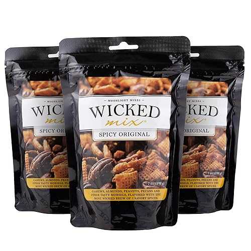 Wicked Mix Snack Mix with Mixed Nuts - Sweet and Salty Snacks Trail Mix Snack Packs with Almonds, Cashews, Pretzels, Pecans - Healthy Snacks Zero Trans Fat in Resealable Bag (Original Mix, Pack of 3)