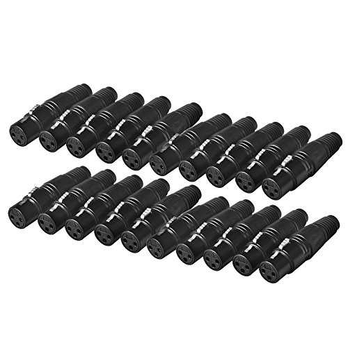 eoere 20 Pack DMX 3 Pin XLR Connectors Female Microphone Mic Cable Plug Audio Socket